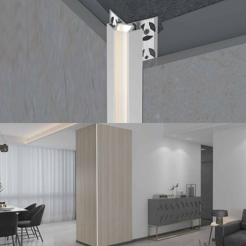 Outside Corner Tile LED Strip Profile For 10mm Light Tape Outside Corner Tile LED Strip Profile For 10mm Light Tape